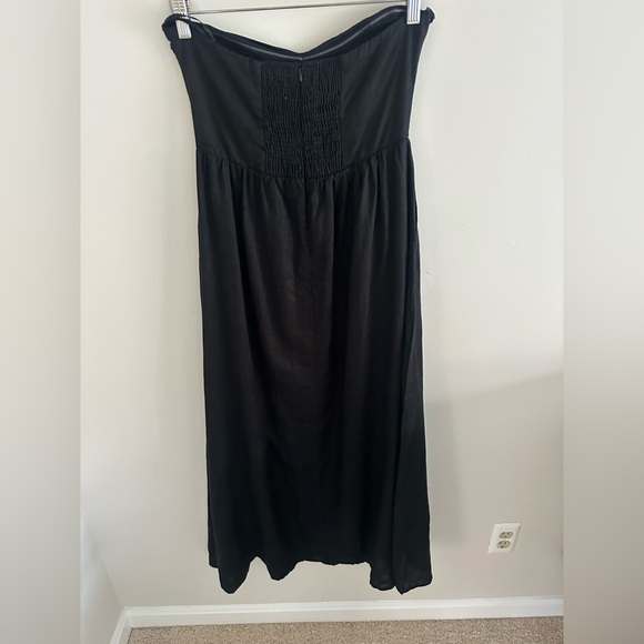 DIISH black linen Bonnie sweetheart maxi dress size 4 - Picture 7 of 11